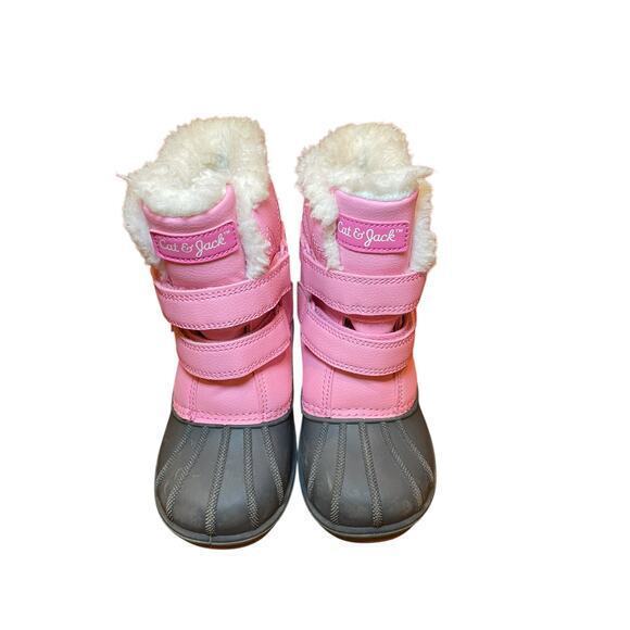 Cat &ā Jack Denver Winter Boots Toddler Girl 11 Snow Boots Pink Waterproof - Picture 1 of 9